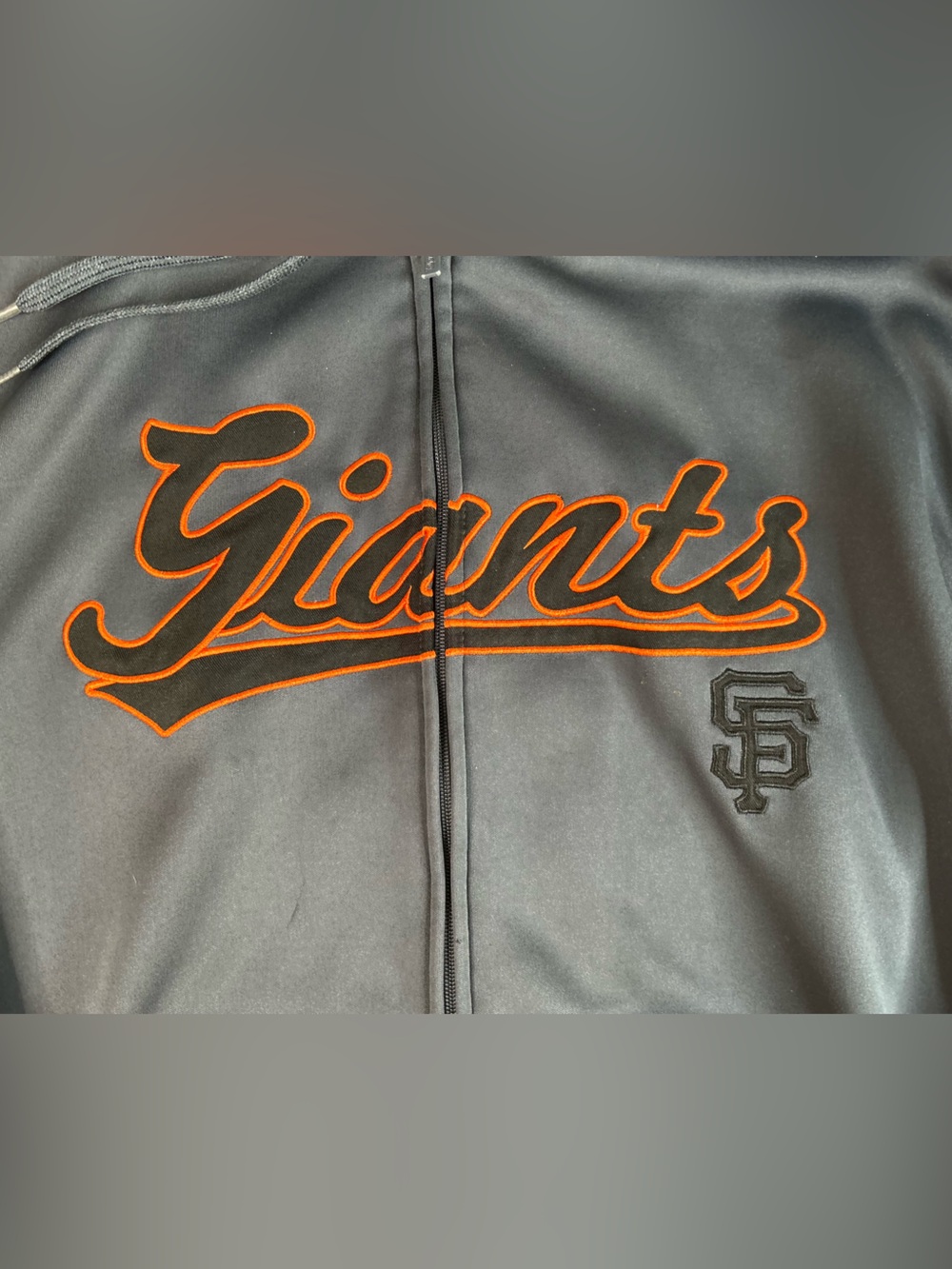 San Francisco Giants Hoodie Sweatshirt Mens L Gray MLB Baseball Stitches-READ